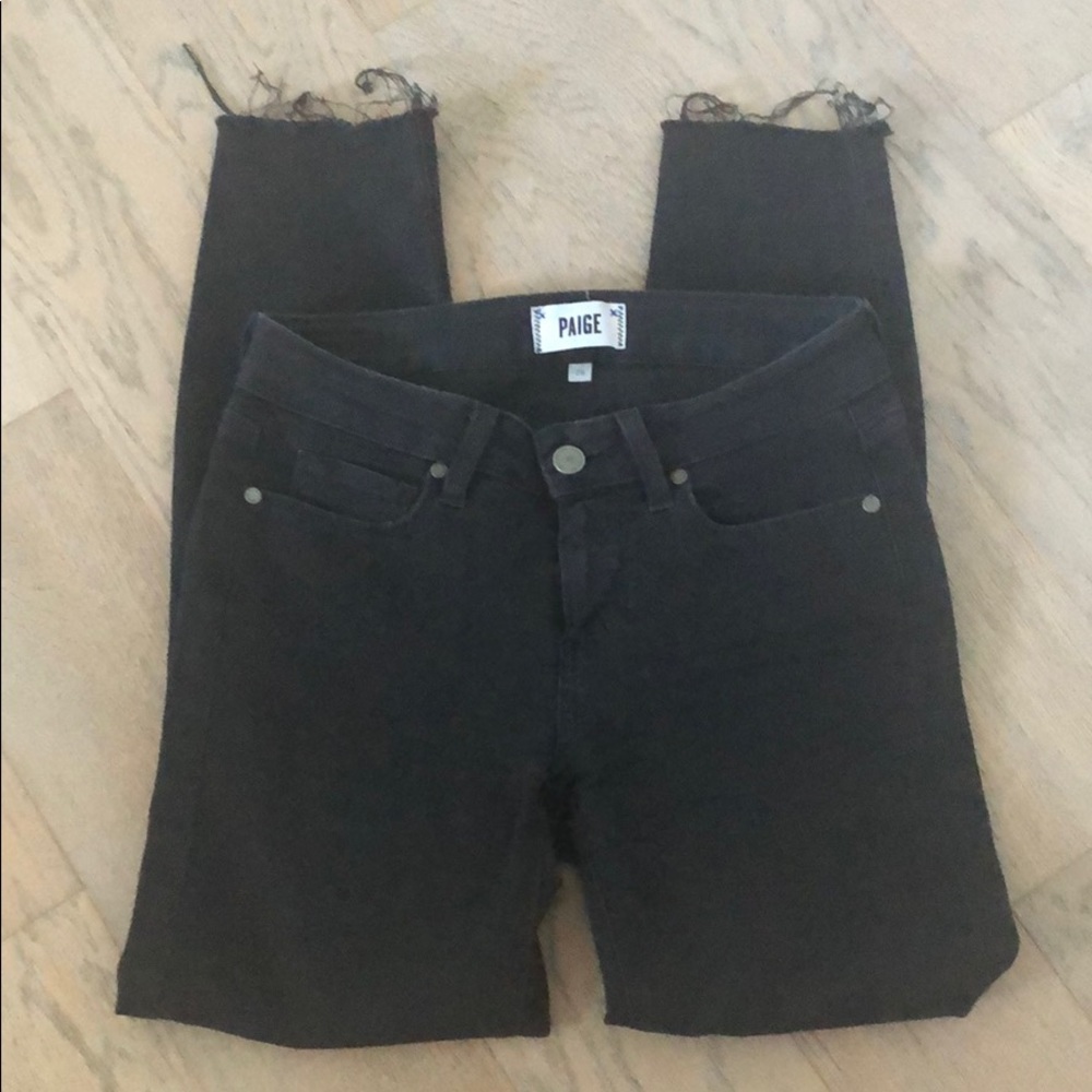 Paige Verdugo Crop Black Smoke Raw Hem